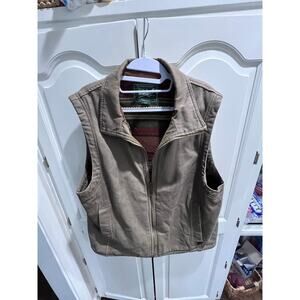 Woolrich Mens L Canvas Work Vest Sherpa Lined Outdoor Heritage Woolrich Mills